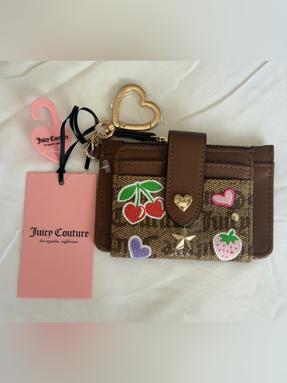 Juicy Couture brown logo all things juicy card holder wallet y2k coquette nwt